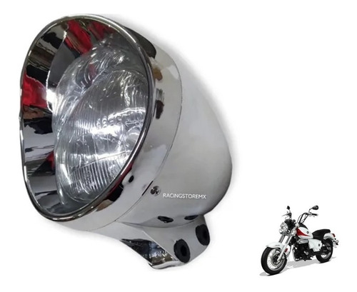 Faro Chopper Universal Cromado Redondo Tipo Bala Tc200