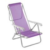 Cadeira De Aluminio Com 8 Posiçôes Reclinavel Lilas Mor