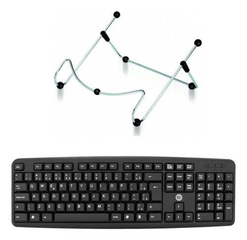 Suporte Ergonômico Ajustável + Teclado Usb Kit Ergonômico