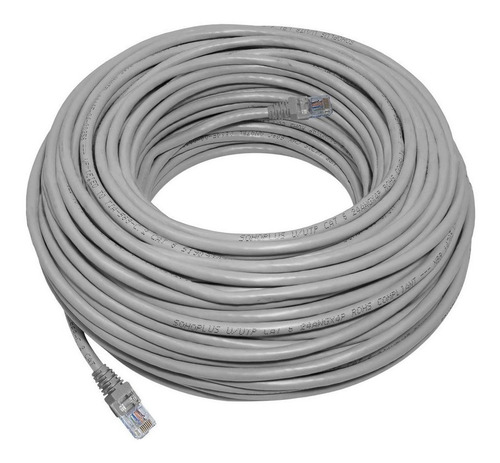 100m Cabo De Rede Cat6 Rj45 Crimpado Furukawa Sohoplus Cinza