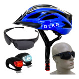 Capacete Ciclismo Bike Proteçao Oculos Ca Antiembaçante