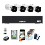 Kit Cftv 4 Câmeras Multi Hd 720p 1mp Dvr Intelbras Mhdx 1004