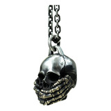 Collar Craneo Calavera Con Silencio Vintage Gotico Hip Hop