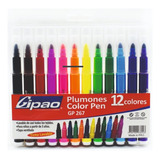 Plumones Color Pen Gipao X12 Gp 267