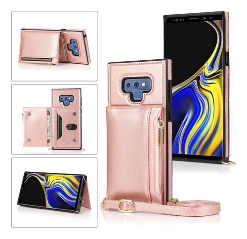 Carcasa De Tpu+pu Para Samsung Galaxy Note9, Oro Rosa