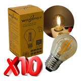 Paquete De 10 Focos Vintage Led Ambar 5w Calido 