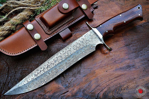 Cuchillo Big Cat Hecho A Mano, Acero De Damasco