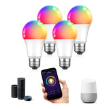 4 Focos Inteligentes Wifi Multicolor Y Luz Blanca Bombilla