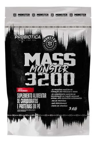 Mass Monster 3200 Refil 3kg Hipercalórico - Probiótica