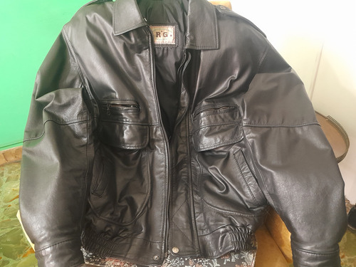 Campera De Cuero Motoquera Rg Leather  Xl