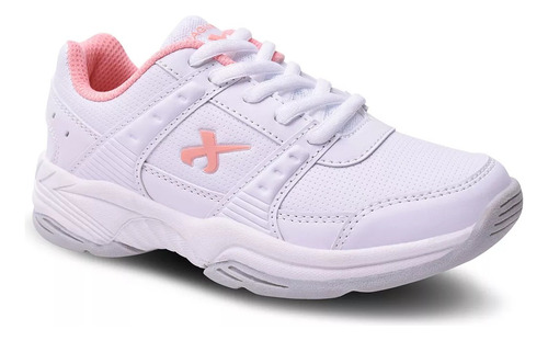 Zapatillas Jaguar Colegial Cordon 4116 Niños Blanco Rosa