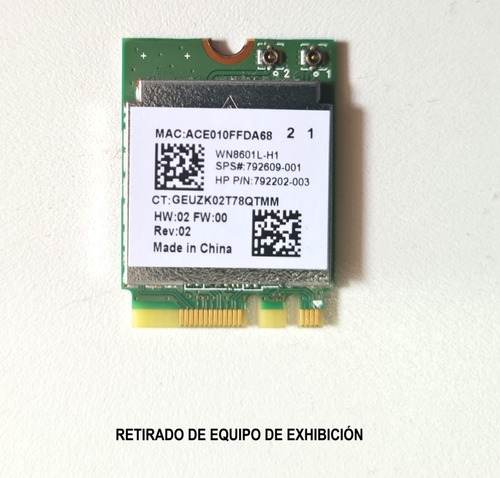 Tarjeta Wi Fi Hp 15 - Ba015wm 792202-003 Seminueva