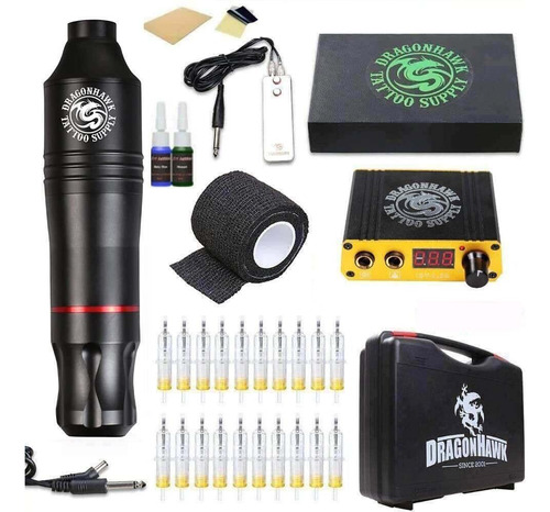 Kit Pen Maquina Tatuaje Tattoo Profesional Dragon Hawk