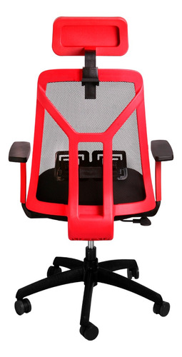 Silla Tokio Ergonómico Mesh Cabezal Regulable Full Baires4 Color Rojo Material Del Tapizado Tela/mesh