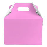 10 Cajas Cartón Boxlunch, Lonchera, Cajita, Dulces, Rosa