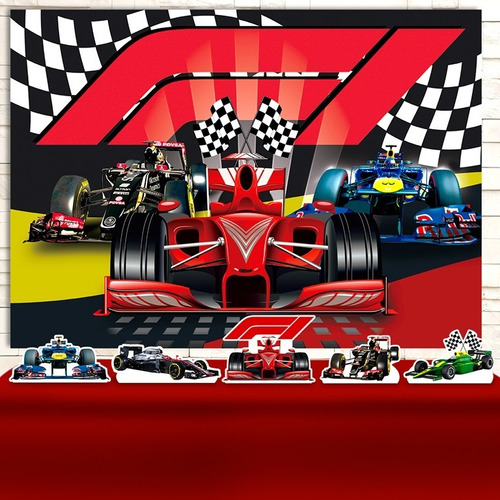 Painel De Festa Infantil Formula 1 Corrida Carros + Display