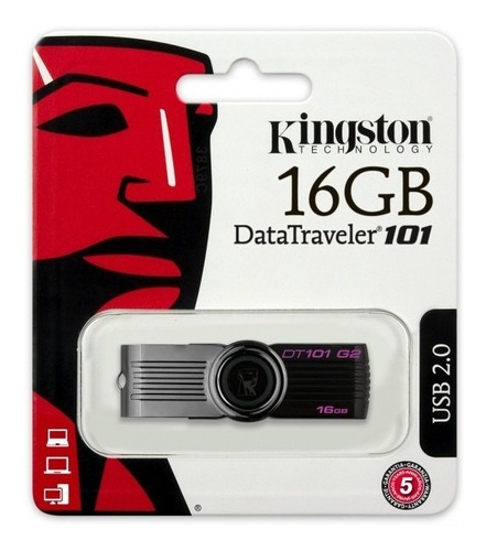 Pendrive Kingston Datatraveler 101 G2 Dt101g2 16gb 2.0 Negro