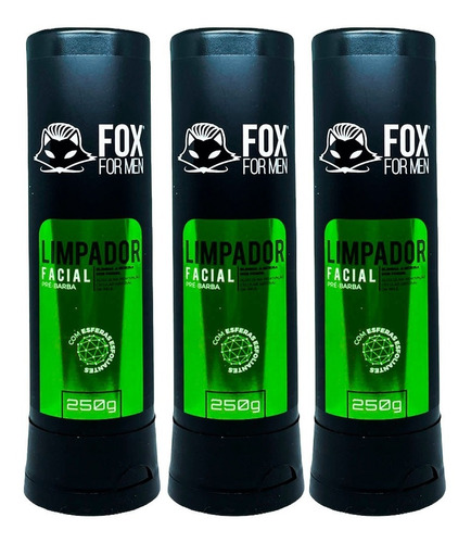 Kit 3 Un Limpador Facial Fox For Man Esfolia E Hidrata Top