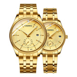 Reloj De Pulsera Para Parejas, Reloj De Pulsera Dorado