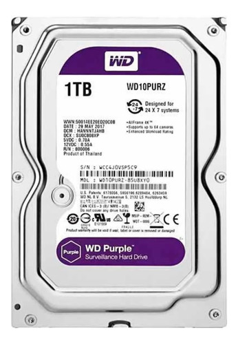 Hd Wd 1tb Purple Dvr Cftv Intelbras Com Cabo Sata Com Nf