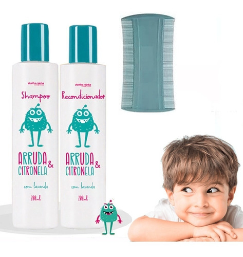 Kit Mata Piolho Arruda E Citronela Abelha Rainha 3 Produtos