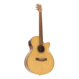 Guitarra Electroacústica Bamboo Stage Spruce 40 Gloss +funda Color Natural Material Del Diapasón Nogal Orientación De La Mano Diestro