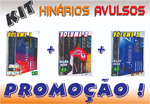 Kit Hinários Violão Avulsos Volumes 1 Antigos + 2 E 3 Atuais