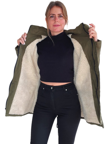 Campera Parka Mujer Invierno Corderito Importada Calidad