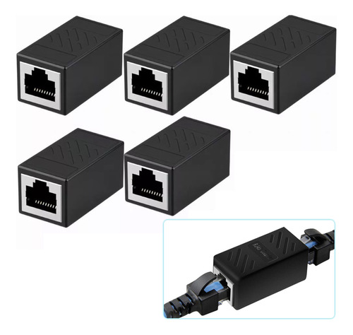 Cople Para Cable De Red Rj45 Alargador Ethernet 5 Piezas