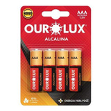 Pilha Alcalina Aaa Cartela C/4 Unidades - Ourolux