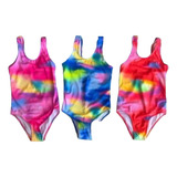 Traje De Baño Uv Para Niñas 1pieza Colores