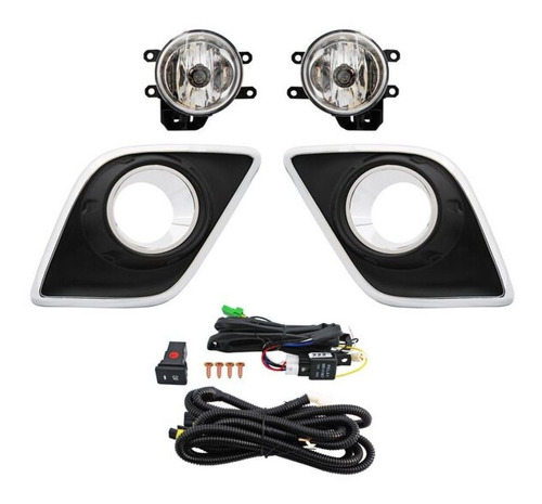 Set Faros Niebla C/parrilla Doble Filo Crom Hilux 16/20