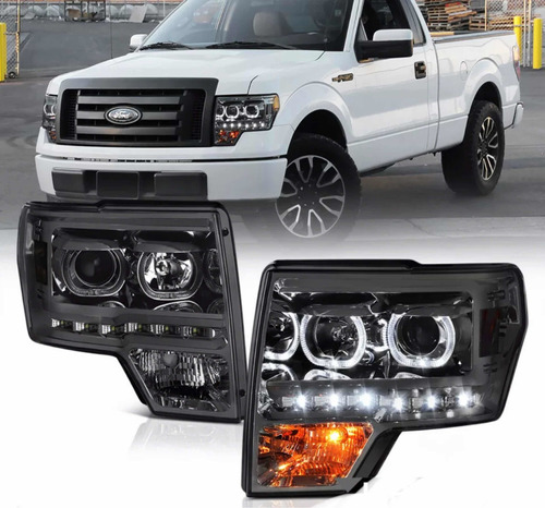 Faros Lupa Led Lobo F150 2009 10 11 2012 2013 2014 Ahumados