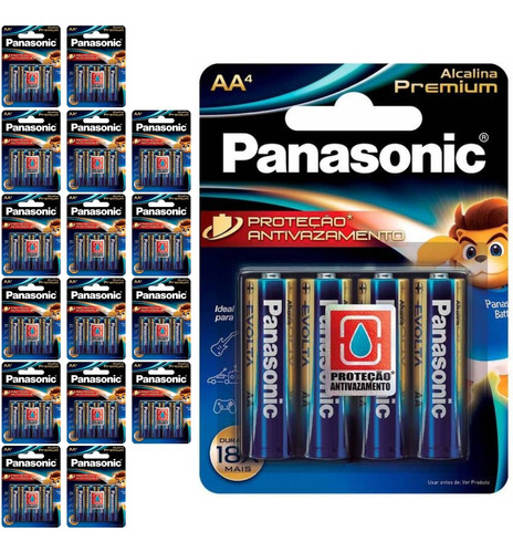 68 Pilhas Alcalinas Premium Aa 2a Panasonic 17 Cart