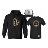 Kit Sudadera + Playera + Gorra Mod Nfl New Orleans Saints