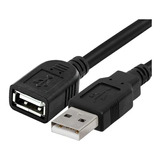 Cable Alargue Usb Macho A Hembra 3 Metros Negro