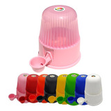 Bebedouro Pote De Agua 2l Para Cães De Pelos Longos Pet Shop Cor Rosa/transparente