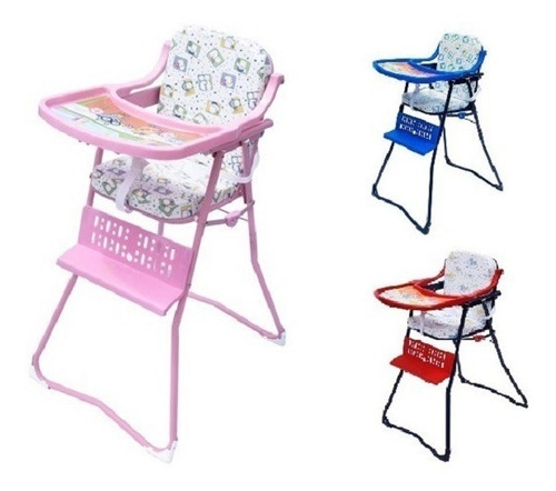 Silla Comedor Bebe Niño Niña Nueva Plegable Rosa Azul Rojo