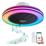 Ventilador De Techo De Perfil Bajo Con Luz Y Altavoz Bluetoo