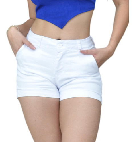 Shorts Jeans Feminino Atacado Cós Alto Hot Pant Lycra.