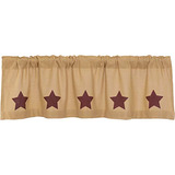 Cortinas De Cocina De Algodón Estampado De Estrella De...