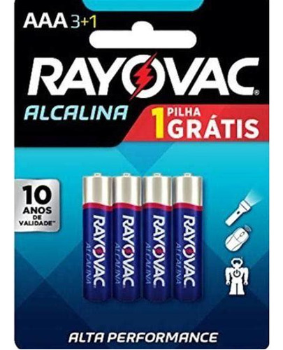 Rayovac Alcalina Aaa 32 Pilhas 3a 8 Cartelas Com 4 Pilhas Por Cartela