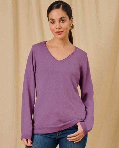 Sweater Escote En V Varios Colores Talles Grandes - Caba