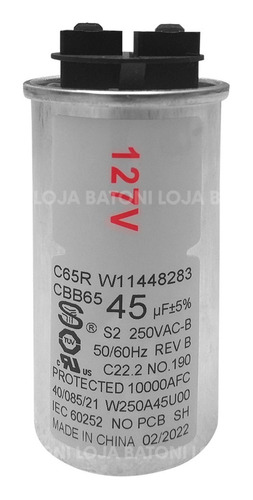 Capacitor Lavadora Consul Maré 7,5kg 10kg Original 110v