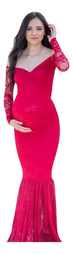 Vestido De Embarazada Todo De Encaje Corte Sirena E017