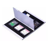 Hard Case Aluminio Porta Cartão Memoria Sd Sdhc Estojo Top Cor Cinza