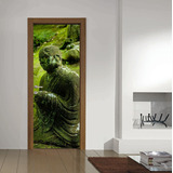 Vinilo Para Puerta Buda Deco Zen Dinastia Interior Vinil M1