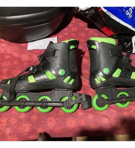 Patines Rollers Nº 39/40 - Negro Con Fluo