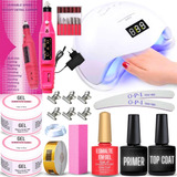 Kit Para Unhas Gel Alongamento Cabine Lixadeira Esmalte Gel