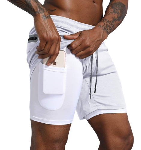 Gimnasio Short Con Licra Deportiva 2 En 1 Hombre Correr